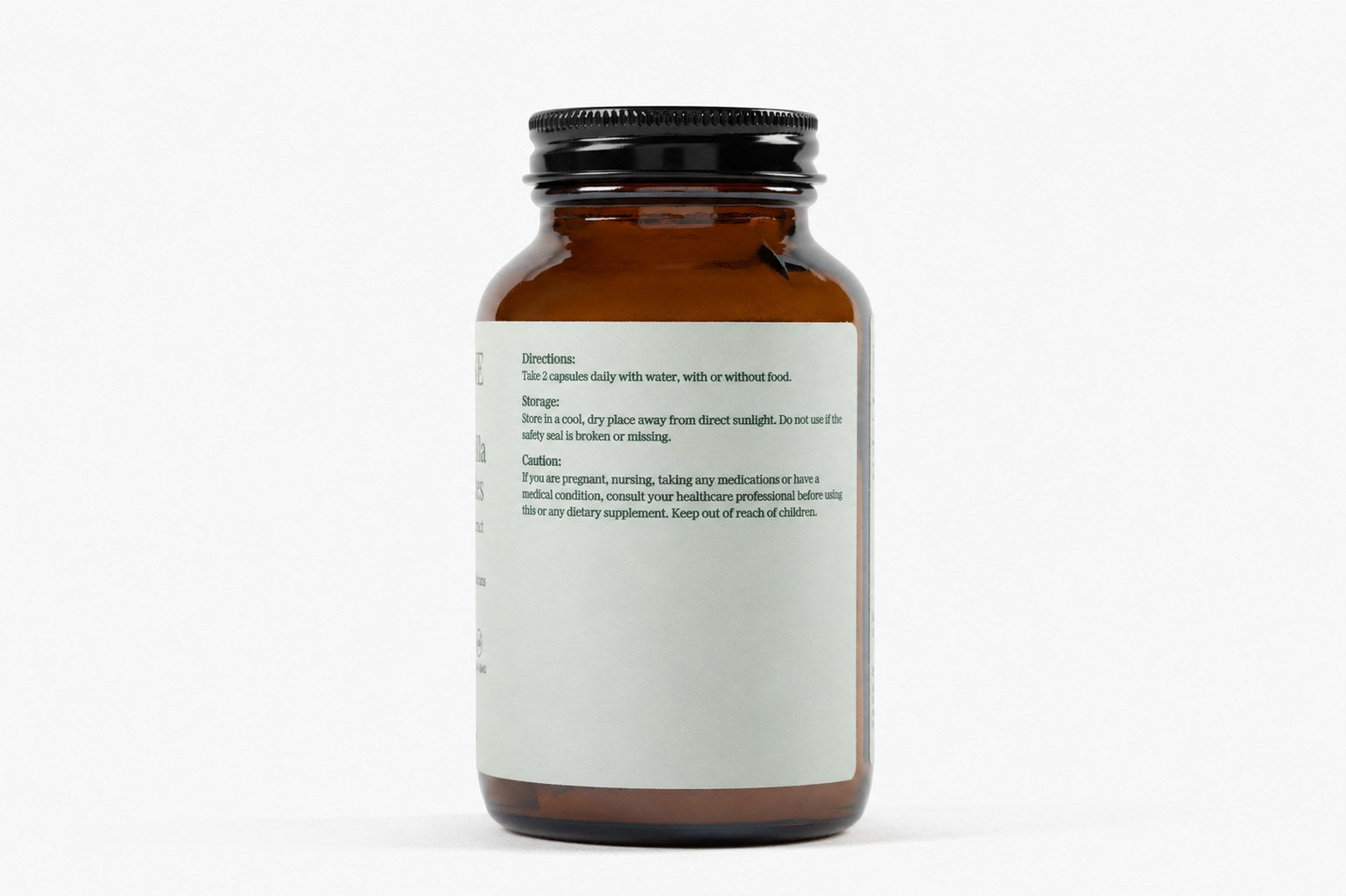 Back label of Sporelane Organic Tremella Extract Capsules showing directions, storage, and caution information
